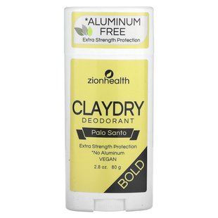 Zion Health, Claydry Deodorant, Bold, Palo Santo , 2.8 oz (80 g) купить в Киеве и Украине
