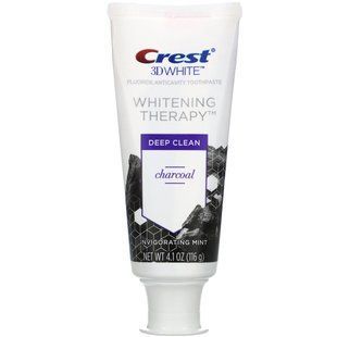 3D White, Whitening therapy, toothpaste against caries with fluoride, activated charcoal, refreshing mint, Crest, 116 g.