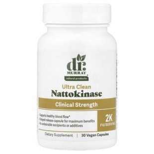 Наттокиназа Dr. Murray's (Nattokinase) 2000 FU 30 веганских капсул купить в Киеве и Украине