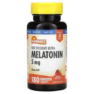 Sundance Vitamins, Fast Dissolve Ultra Melatonin, Natural Berry, 5 mg, 180 Fast Dissolve Tablets купить в Киеве и Украине