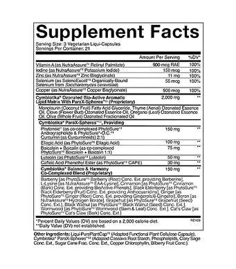Antiparasitic blend of ozonated oils Cymbiotika (ParaX) 63 capsules