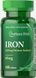 Залізо, сульфат заліза, Iron Ferrous Sulfate, Puritan's Pride, 65 мг, 100 таблеток фото