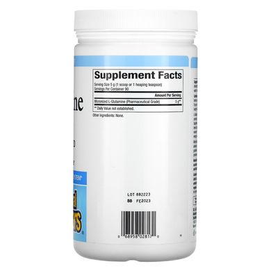 Natural Factors, Мікронізований L-глутамін, порошок, 5000 мг, 16 унцій (454 г)