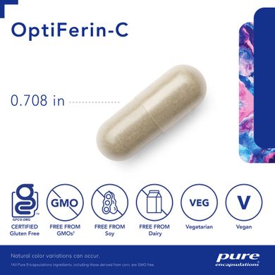 Добавка на основі заліза для крові Pure Encapsulations (OptiFerin-C) 60 капсул
