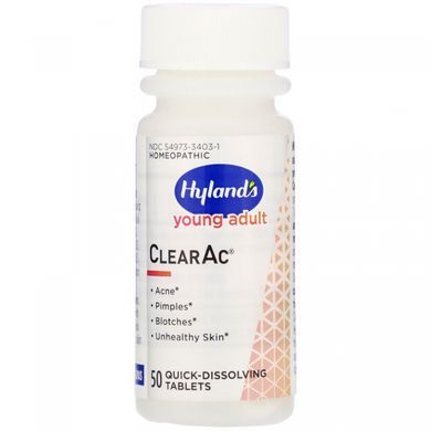 Гомеопатичний препарат, Young Adult, ClearAc, Hyland's, 194 мг, 50 швидкорозчинних таблеток