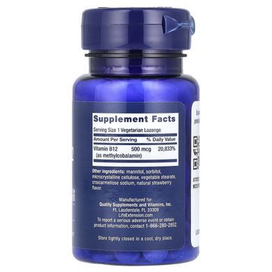 Вітамін B12 Life Extension (Vitamin B12) 500 мкг 100 льодяників