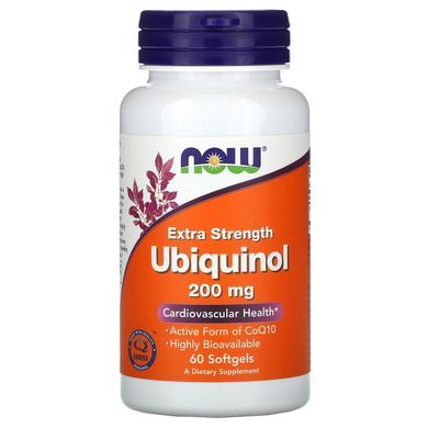 Убіхінол Now Foods (Ubiquinol) 200 мг 60 капсул