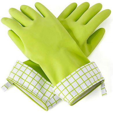 Натуральні латексні чистять рукавички, зелений, розмір M / L, Full Circle,