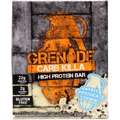 Протеиновые батончики со вкусом печенья с белым шоколадом Grenade (Carb Killa) 12 батончиков по 60 г каждый купить в Киеве и Украине