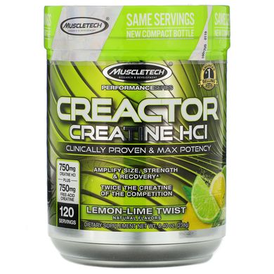 Creactor, Креатинова формула, лимон-лайм, Muscletech, 220 г (7,76 унцій)