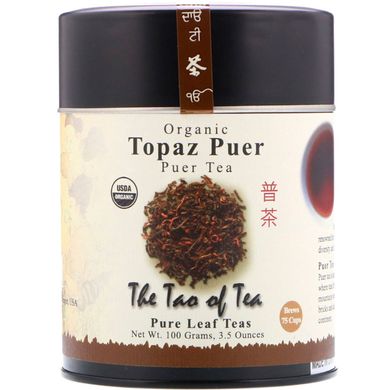 100% Органічний Чай Пуер Топаз, The Tao of Tea, 35 унції (100 г)