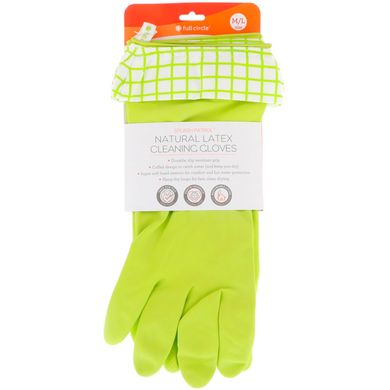 Натуральні латексні чистять рукавички, зелений, розмір M / L, Full Circle,