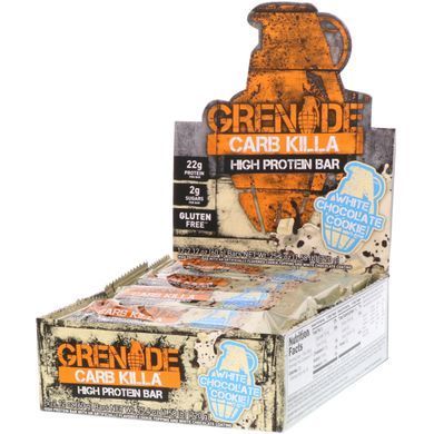 Протеиновые батончики со вкусом печенья с белым шоколадом Grenade (Carb Killa) 12 батончиков по 60 г каждый купить в Киеве и Украине