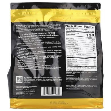 100% Whey Protein Isolate Unflavored by California Gold Nutrition, 2.27 kg