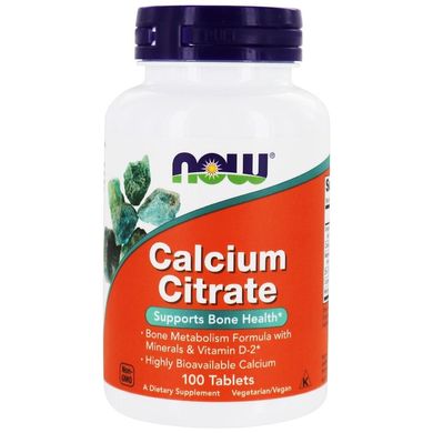 Кальцій цитрат з мінералами Now Foods (Calcium Citrate) 100 таблеток