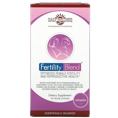 Суміш для фертильності жінок, Daily Wellness Company, 90 капсул в рослинній оболонці