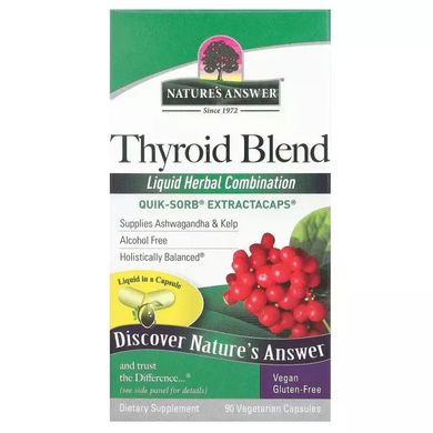 Смесь для щитовидной железы, Thyroid Blend, Nature's Answer, 90 вегетарианских капсул купить в Киеве и Украине