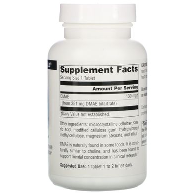 Диметиламіноетанол Source Naturals (DMAE) 351 мг 200 таблеток