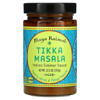 Maya Kaimal, Tikka Masala, індійський соус для гасіння, м'який соус, підсмажені спеції та гострий помідор, 12,5 унцій (354 г)