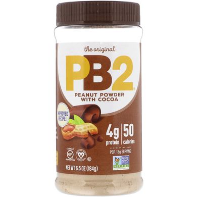 PB2, Арахісова олія в формі сухого порошку з шоколадом вищої якості, PB2 Foods, 65 унцій (184 г)