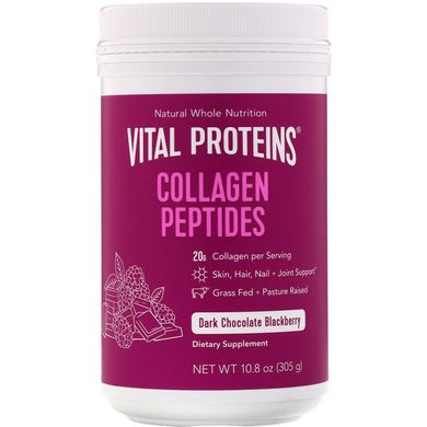 Пептиди колагену Vital Proteins (Collagen Peptides) зі смаком темного шоколаду і ожини 305 г
