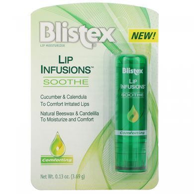 Зволожуючий крем для губ, заспокійливий, Lip Infusions, Lip Moisturizer, Soothe, Blistex, 0,13 унції (3,69 г)