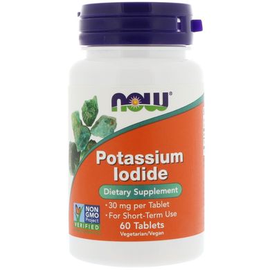 Йод Now Foods Potassium (Iodide) 30 мг 60 таблеток