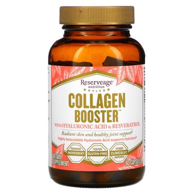 Collagen Booster, з гіалуроновою кислотою і містить ресвератрол, ReserveAge Nutrition, 60 капсул