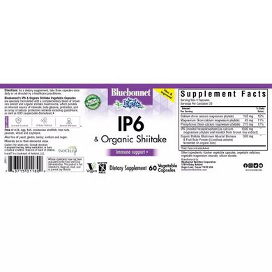 Комплекс для імунітету з IP6 та шиїтаке Bluebonnet Nutrition (Inocell IP-6 Plus Organic Shiitake) 60 вегетаріанських капсул