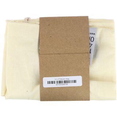 Сертифицированная органическая хлопковая муслиновая сумка Wowe (Certified Organic Cotton Muslin Bag) 1 сумка 30,5 см в x 43 см купить в Киеве и Украине
