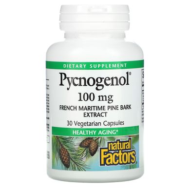 Natural Factors, Пікногенол, 100 мг, 30 вегетаріанських капсул