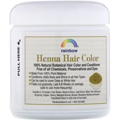 Хна для волосся темно-рудий колір і кондиціонер Rainbow Research (Henna) 113 м