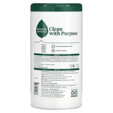 Seventh Generation, Multi-Surface Wipes, Lemon Zest, 70 Wipes купить в Киеве и Украине