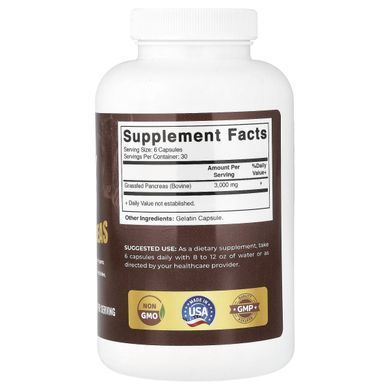 Говяжья поджелудочная железа Vitamatic (Beef Pancreas) 500 мг 180 капсул из коров травяного откорма купить в Киеве и Украине