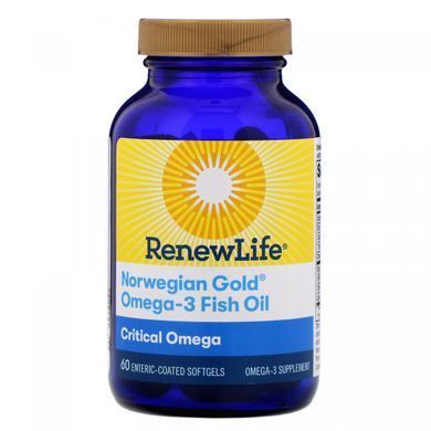 Риб'ячий жир Renew Life (Critical Omega Norwegian Gold) 820 мг 60 капсул з апельсиновим смаком