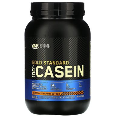 Протеїн 100% -ний казеїн «Золотий стандарт», шоколад і Арахісова олія, Optimum Nutrition, 2 фунта (909 г)