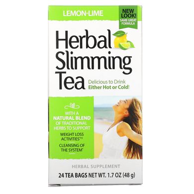 Рослинний чай для схуднення 21st Century (Herbal Slimming Tea) 24 пакетика зі смаком лимон-лайм