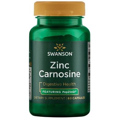 Цинк Карнозин Swanson (Zinc Carnosine PepZin GI) 60 капсул