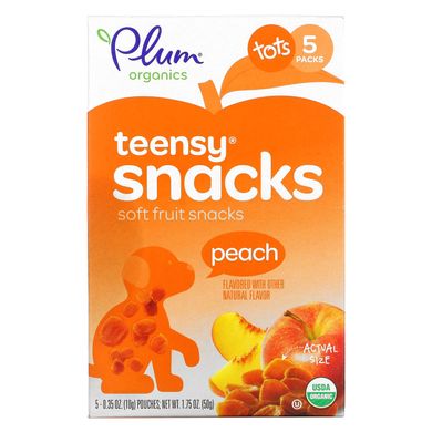 Мармелад для малюків з персиком Plum Organics (Tots Teensy Fruits) 5 пак.