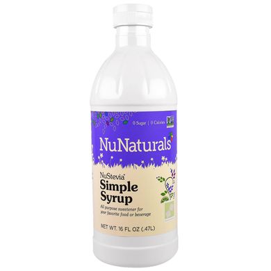 Цукровий сироп підсолоджувач NuNaturals (Stevia Simple Syrup NuStevia) 470 мл