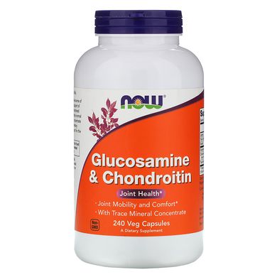 Глюкозамін і Хондроїтин Now Foods (Glucosamine and Chondroitin) 240 капсул
