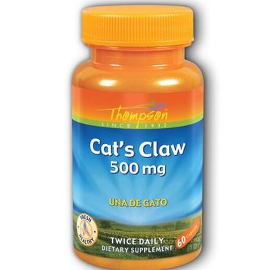 Котячий кіготь, екстракт кори, Cat's Claw, Thompson, 500 мг, 60 капсул