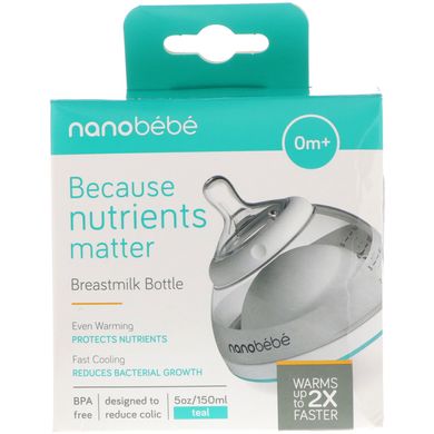 Бутылка для грудного молока, Nanobebe, 0+ месяцев, чирок, в одной упаковке, 5 унций (150 мл) купить в Киеве и Украине