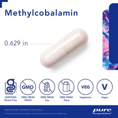 Метилкобаламин Pure Encapsulations (Methylcobalamin) 1000 мкг 180 капсул купить в Киеве и Украине