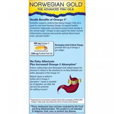 Риб'ячий жир Renew Life (Critical Omega Norwegian Gold) 820 мг 60 капсул з апельсиновим смаком