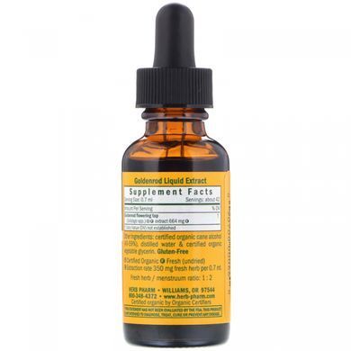 Золотарник экстракт органик Herb Pharm (Goldenrod) 29.6 мл купить в Киеве и Украине