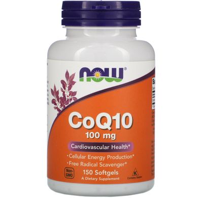 Коензим Q10 з вітаміном E Now Foods (CoQ10 with Vitamin E) 150 капсул
