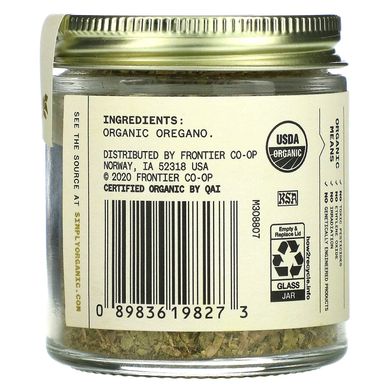 Simply Organic, Одного походження, турецький орегано, 0,52 унції (15 г)
