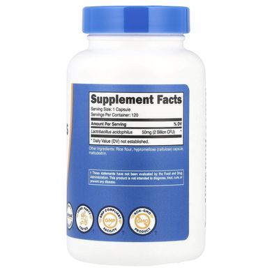 Nutricost, Lactobacillus Acidophilus, 50 mg (2 Billion CFU), 120 Capsules купить в Киеве и Украине