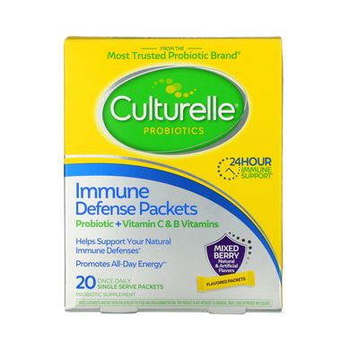 Пробіотики, пакети для імунного захисту, суміш ягідного смаку, Probiotics, Immune Defense Packets, Mixed Berry Flavor, Culturelle, 20 разових пакетів для разової подачі в день